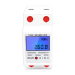 عداد سكة متعدد الوظائف أحادي الطور DDM15SD مع شاشة LCD بإضاءة خلفية، 5 (20) أمبير، 5 (32) أمبير، 10 (40) أمبير، 15 (60) أمبير، 20 (80) أمبير، 5 (80) أمبير