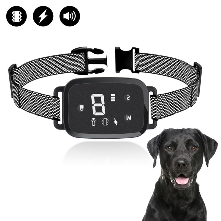 PT221 Intelligent Automatic Electric Strike Collar Touch Digital Display Rechargeable Waterproof Dog Trainer Stop Barker, 3 Training Modes