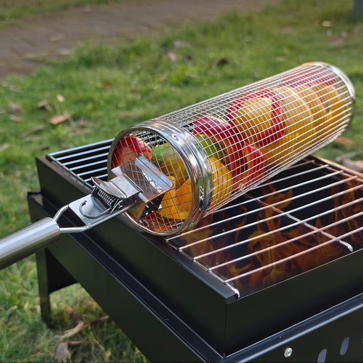 Upgrade With Handle BBQ Cage Stainless Steel  Barbecue Basket, 30cm+Handle 18cm