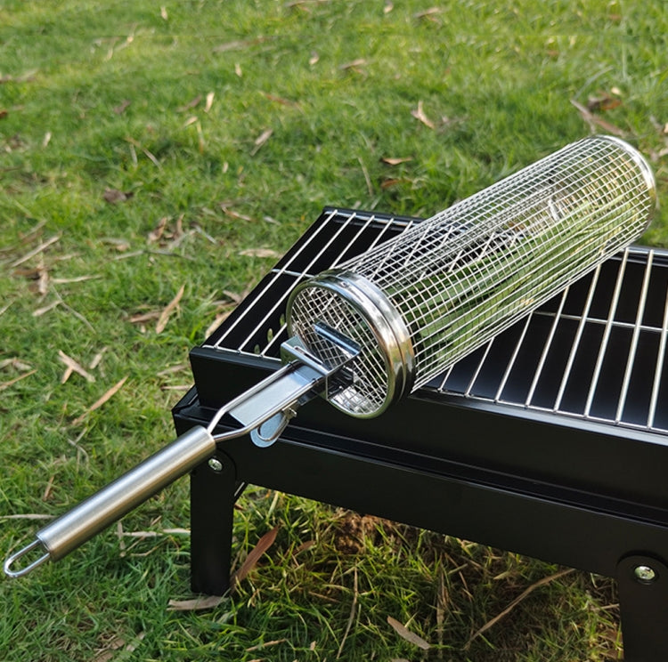 Upgrade With Handle BBQ Cage Stainless Steel  Barbecue Basket, 30cm+Handle 18cm