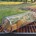 Upgrade With Handle BBQ Cage Stainless Steel  Barbecue Basket, 30cm+Handle 18cm
