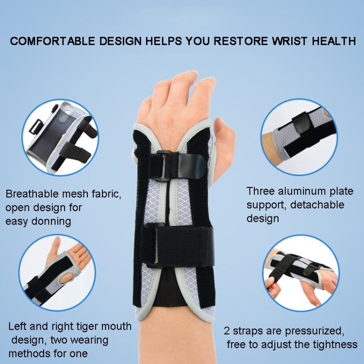 Breathable Wrist Support Splint Wrist Brace Protector Band Arthritis Carpal Tunnel Hand Sprain Tendinitis Wristband, 3 aluminum plates