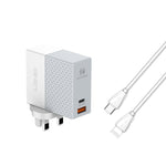 شاحن LDNIO A2620C 65 واط عالمي للهواتف والأجهزة اللوحية بمنفذ Type-C/USB-C، شاحن سريع، قابس الاتحاد الأوروبي 65 واط، قابس المملكة المتحدة 65 واط، قابس الولايات المتحدة 65 واط