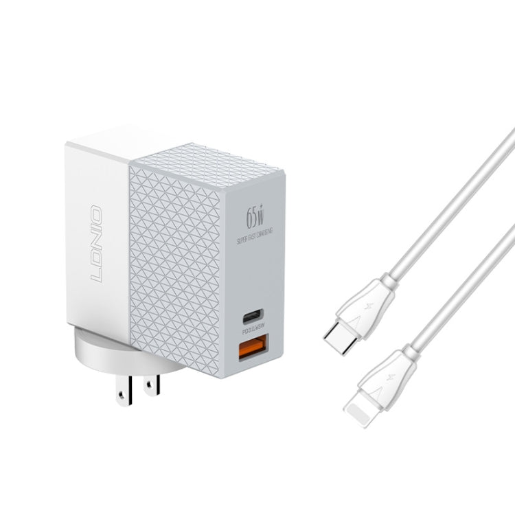 شاحن LDNIO A2620C 65 واط عالمي للهواتف والأجهزة اللوحية بمنفذ Type-C/USB-C، شاحن سريع، قابس الاتحاد الأوروبي 65 واط، قابس المملكة المتحدة 65 واط، قابس الولايات المتحدة 65 واط