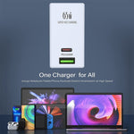 شاحن LDNIO A2620C 65 واط عالمي للهواتف والأجهزة اللوحية بمنفذ Type-C/USB-C، شاحن سريع، قابس الاتحاد الأوروبي 65 واط، قابس المملكة المتحدة 65 واط، قابس الولايات المتحدة 65 واط