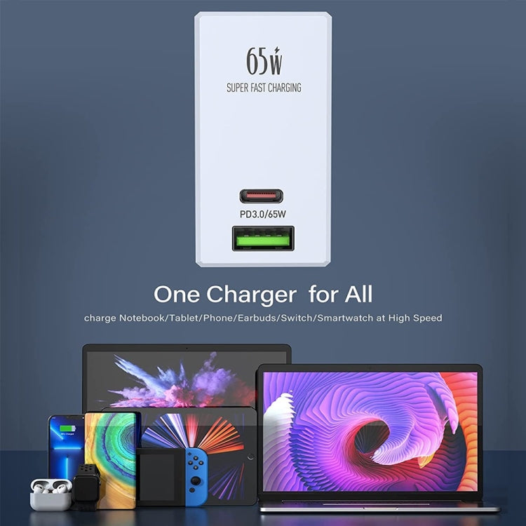 شاحن LDNIO A2620C 65 واط عالمي للهواتف والأجهزة اللوحية بمنفذ Type-C/USB-C، شاحن سريع، قابس الاتحاد الأوروبي 65 واط، قابس المملكة المتحدة 65 واط، قابس الولايات المتحدة 65 واط