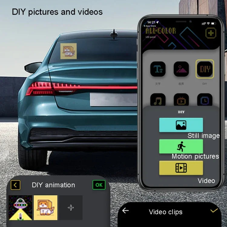 LED Dynamic Emoticon Auto-Display-Bildschirm 5V USB-Schnittstelle, USB-Schnittstelle