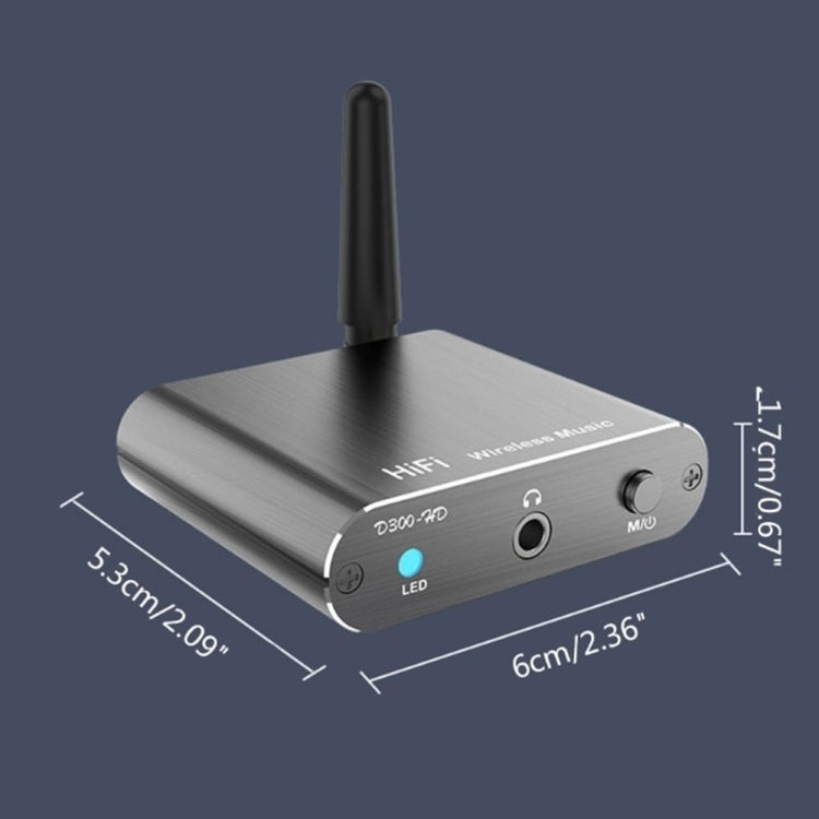 Bluetooth 5.2 Audio Receiver 3.5MM AUX Coaxial Fiber APTX HD Bluetooth Adapter, D300