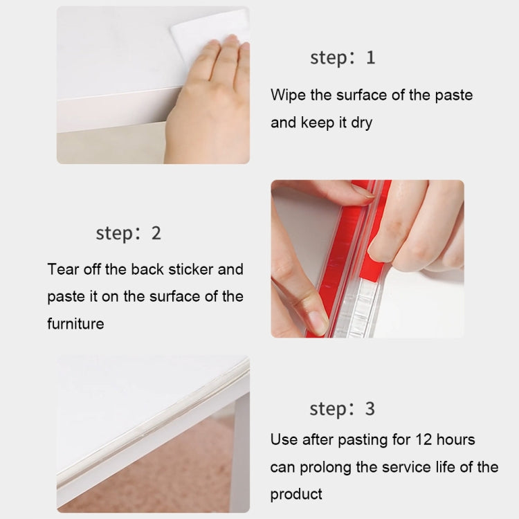 PVC Household Transparent Anti-collision Strip Furniture Soft Edge Protector, 1 cm x 1 m, 1 cm x 2 m, 1.5 cm x 1 m, 1.5 cm x 2 m, 2 cm x 1 m, 2 cm x 2 m