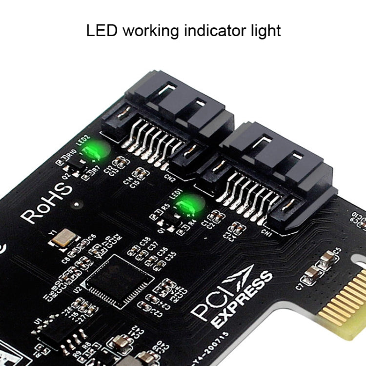 PCIE 2 Port SATA 3.0 Expansion Card 6Gbps Computer Desktop Chassis Conversion Card