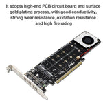 PCI-E X16 to M.2 M-key NVME X4 SSD RAID Array Expansion Adapter Support 2242/2260/2280/22110, PH44Plus