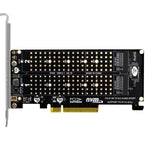 PCI-E X8 Double Disk Transfer Card NVME M.2 MKEY SSD RAID Array Expansion Adapter, PH45