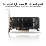 PCI-E X8 Double Disk Transfer Card NVME M.2 MKEY SSD RAID Array Expansion Adapter, PH45