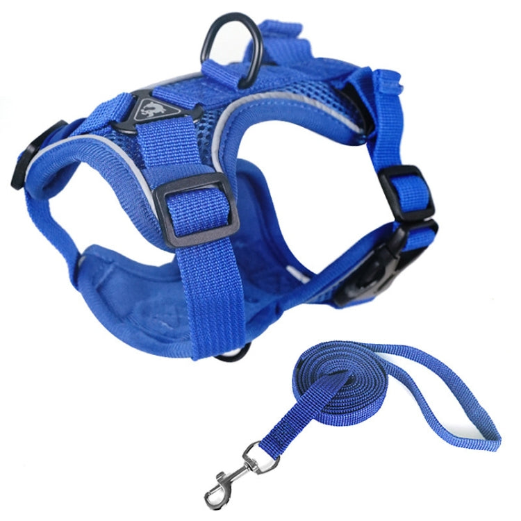 Pet Vest Harness + Traction Rope Set Reflective Breathable Dog Cat Harness, S, M, L, XL