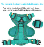 Pet Vest Harness + Traction Rope Set Reflective Breathable Dog Cat Harness, S, M, L, XL