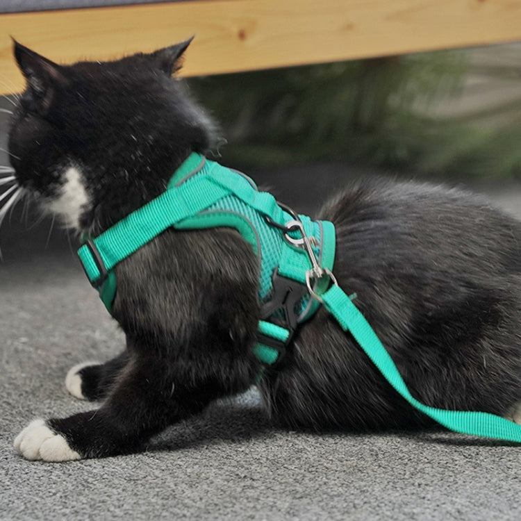 Pet Vest Harness + Traction Rope Set Reflective Breathable Dog Cat Harness, S, M, L, XL