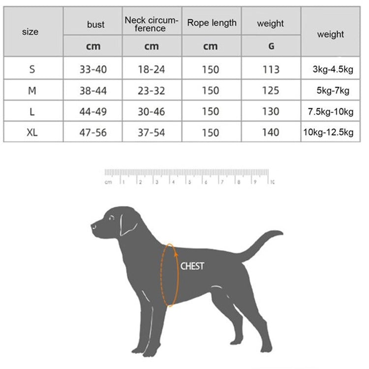 Pet Vest Harness + Traction Rope Set Reflective Breathable Dog Cat Harness, S, M, L, XL