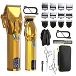 Men Electric Haircutting Tools Set Sculpting Electric Clipper, LM-2027 2 In 1 (Black), LM-2027 2 In 1 (Gold)