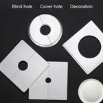 Square Air Conditioning Hole Decoration Cover Wall Hole Plug, Split 5cm White, Split 5cm Gold, Split 5cm Silver, 9cm White, 9cm Gold, 9cm Silver