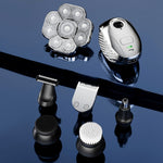 9 Knife Head Multifunctional USB Shaver Full Body Water Washing Shaver Men Hair Bald, Single Machine, 6 In 1