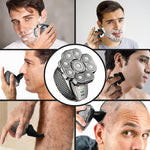9 Knife Head Multifunctional USB Shaver Full Body Water Washing Shaver Men Hair Bald, Single Machine, 6 In 1