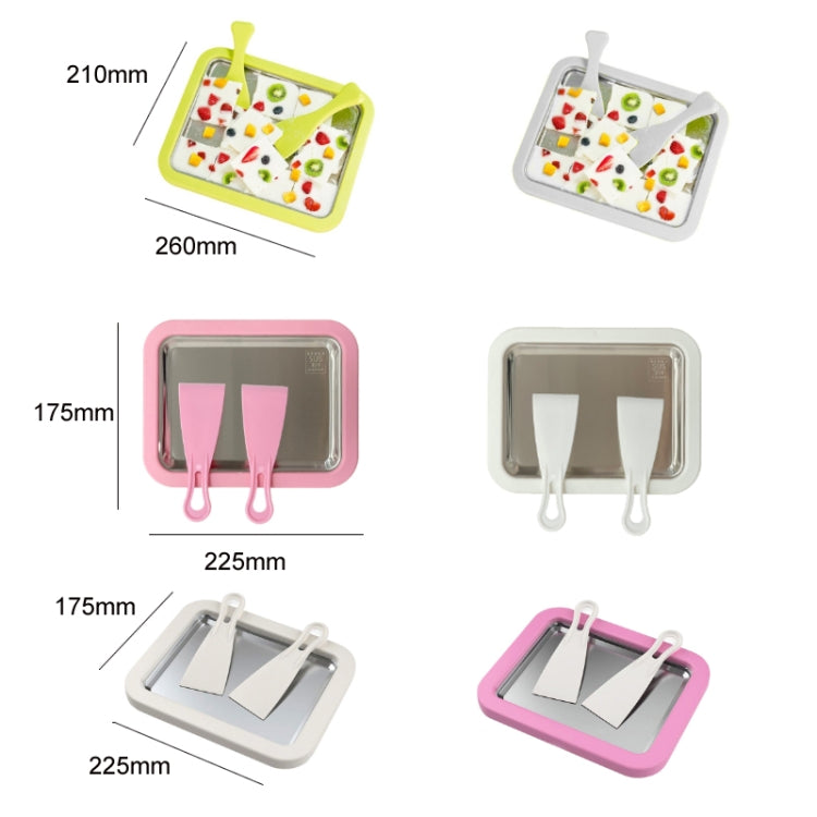 Mini Household Fried Yogurt Machine Children Homemade DIY Fried Ice Tray, Stainless Steel Green 26x21cm, Stainless Steel White 26x21cm, Stainless Steel Pink 22.5x17.5cm, Stainless Steel White 22.5x17.5cm, Aluminum Alloy White 22.5x17.5cm               ...