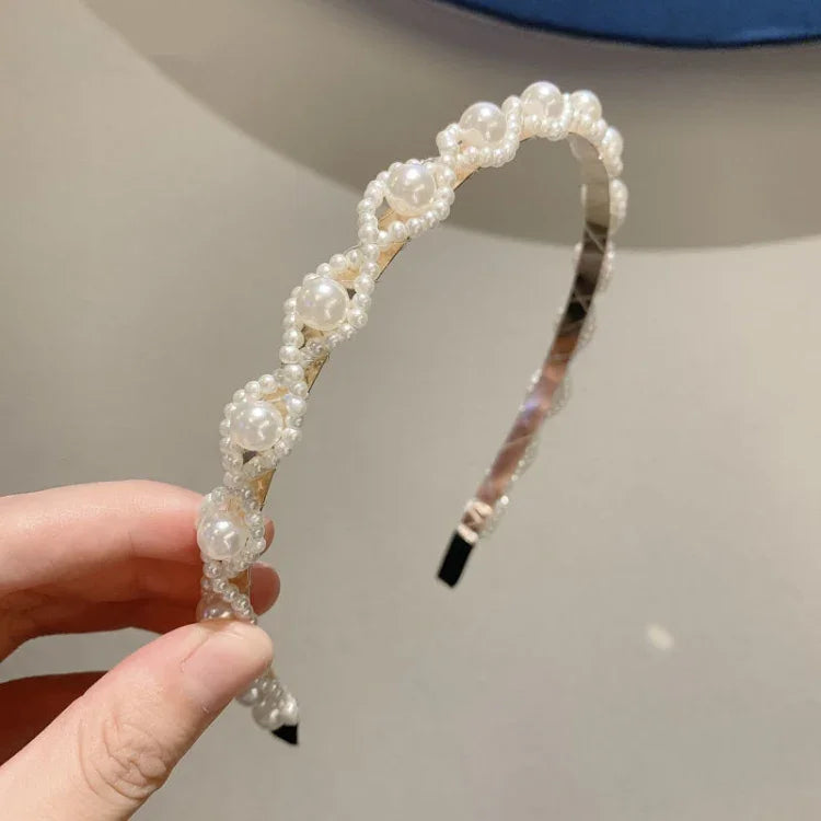 Sweet Pearl Headband Retro Versatile Hair Accessories, 1A, 2B, 3C, 4, 5, 6, 7, 8, 9, 10, 11, 12, 13, 14, 15, 16, 17, 18, 19, 20