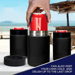 Double Vacuum 12oz Coke Can Insulated Mug 304 Stainless Steel Beer Cooler With Bottle Opener, Black