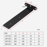 5mm Thick Triangular Bracket Bookshelf Partition Plate, 150mm Black, 200mm Black, 250mm Black, 300mm Black, 150mm White, 200mm White, 250mm White, 300mm White