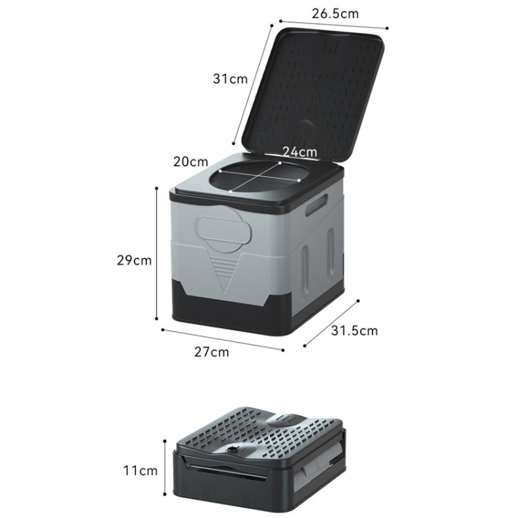 Car Folding Portable Toilet Outdoor Emergency Mobile Toilet, Dark Grey, Army Green, Pure Black