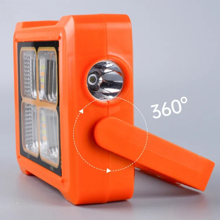 Solar Flood Light Portable Flashlight Emergency Work Light, 144 LEDs