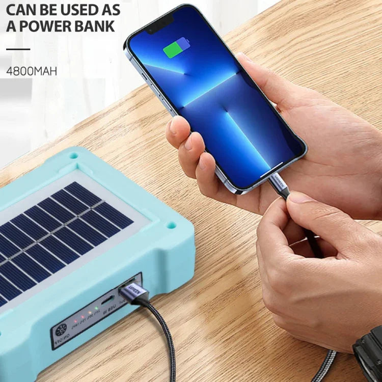 Solar Flood Light Portable Flashlight Emergency Work Light, 144 LEDs