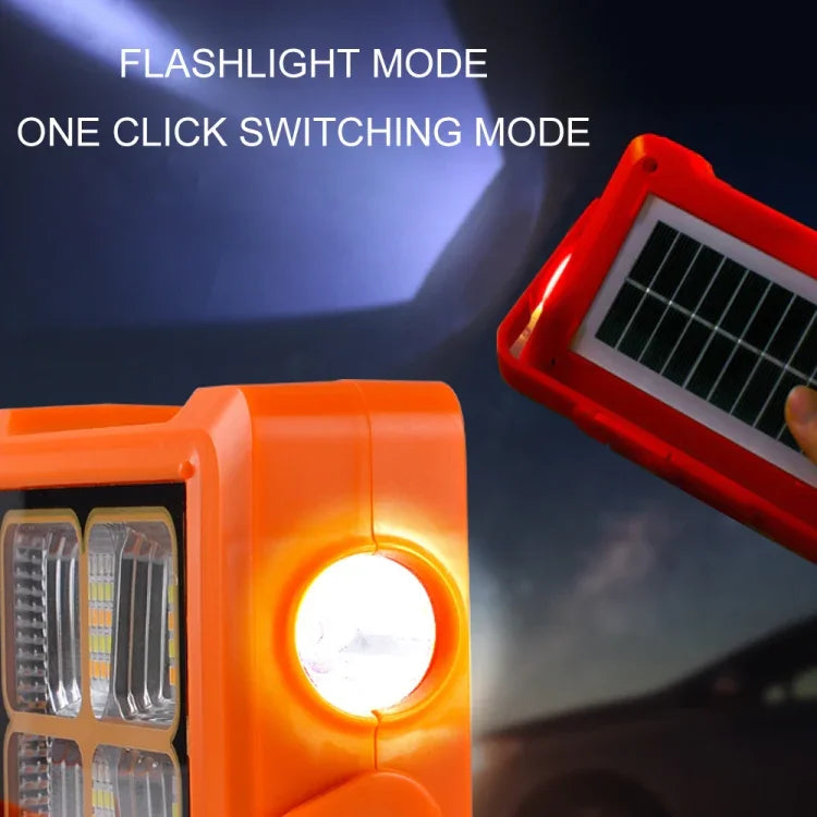 Solar Flood Light Portable Flashlight Emergency Work Light, 144 LEDs