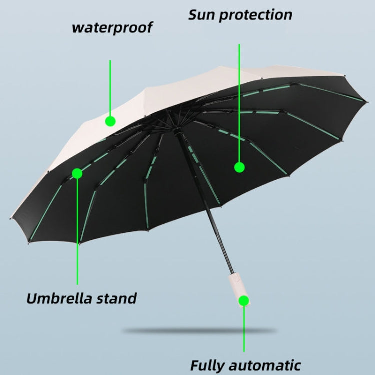 60 Bone Sunny Rain Dual-use Automatic Umbrella Wind-resistant Reinforced Sunshade UV Sun Umbrella, 60 Bones