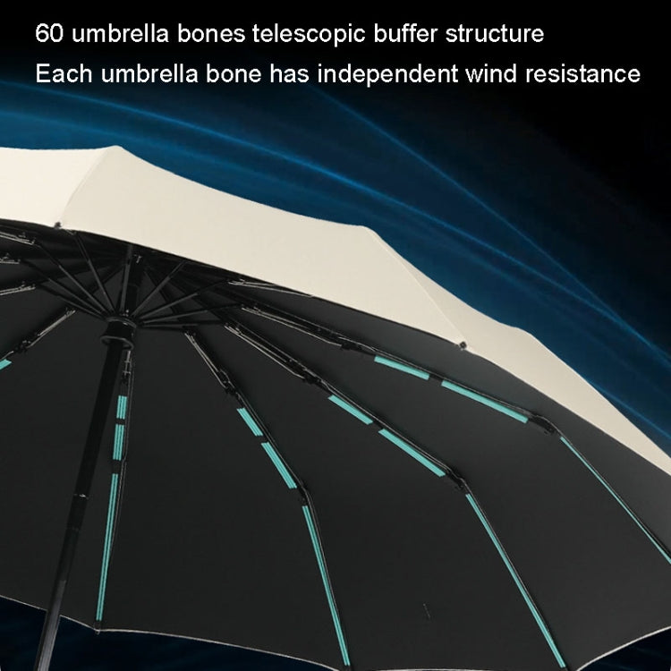 60 Bone Sunny Rain Dual-use Automatic Umbrella Wind-resistant Reinforced Sunshade UV Sun Umbrella, 60 Bones