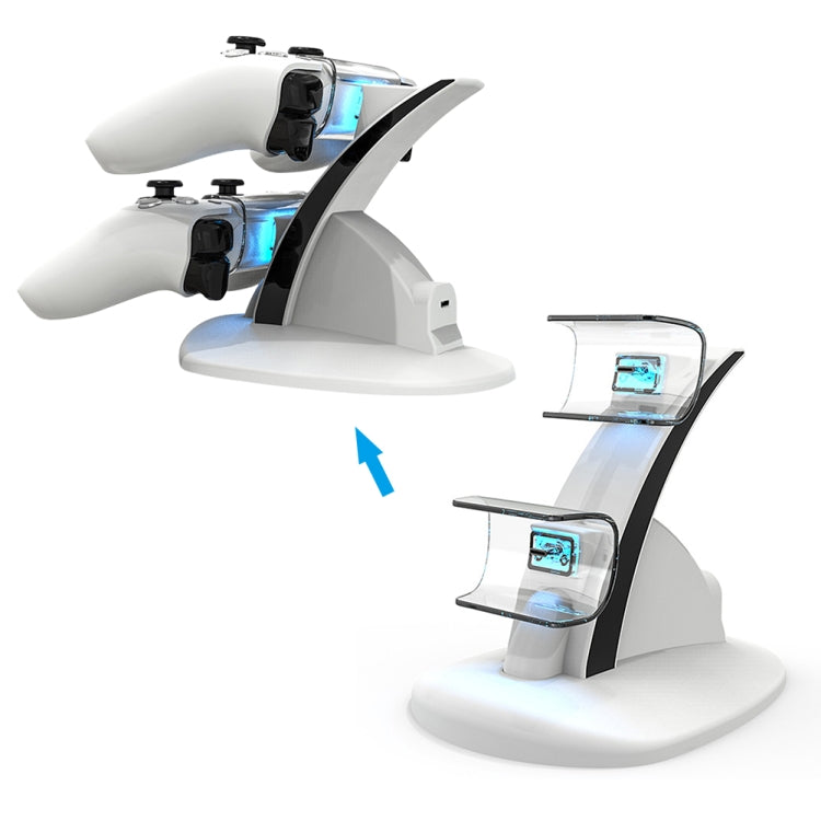 Support de chargement double pour manette sans fil iplay HBP-253 pour PS5, HBP-253 (blanc), HBP-253 (noir)