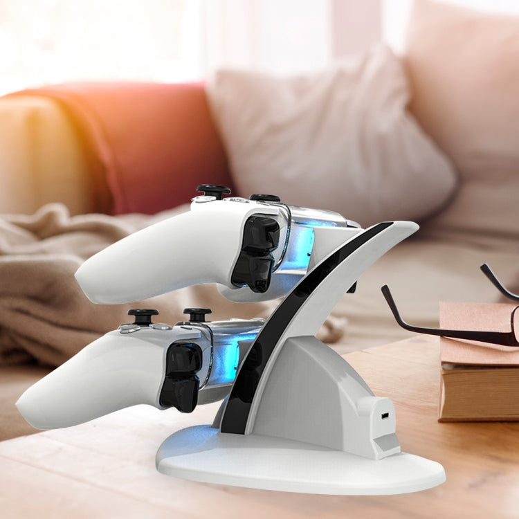 Support de chargement double pour manette sans fil iplay HBP-253 pour PS5, HBP-253 (blanc), HBP-253 (noir)