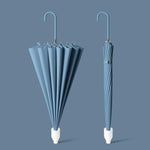 16 Bone Automatic Long Handle Double Sunny And Rain Dual Use Umbrella, With Waterproof Cover Beige, With Waterproof Cover Black, With Waterproof Cover Purple, With Waterproof Cover Green, With Waterproof Cover White, With Waterproof Cover Matcha       ...