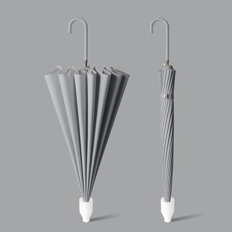 16 Bone Automatic Long Handle Double Sunny And Rain Dual Use Umbrella, With Waterproof Cover Beige, With Waterproof Cover Black, With Waterproof Cover Purple, With Waterproof Cover Green, With Waterproof Cover White, With Waterproof Cover Matcha       ...