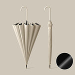 16 Bone Automatic Long Handle Double Sunny And Rain Dual Use Umbrella, With Waterproof Cover Beige, With Waterproof Cover Black, With Waterproof Cover Purple, With Waterproof Cover Green, With Waterproof Cover White, With Waterproof Cover Matcha       ...