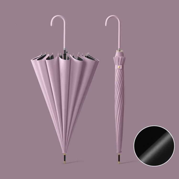 16 Bone Automatic Long Handle Double Sunny And Rain Dual Use Umbrella, With Waterproof Cover Beige, With Waterproof Cover Black, With Waterproof Cover Purple, With Waterproof Cover Green, With Waterproof Cover White, With Waterproof Cover Matcha       ...