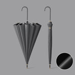 16 Bone Automatic Long Handle Double Sunny And Rain Dual Use Umbrella, With Waterproof Cover Beige, With Waterproof Cover Black, With Waterproof Cover Purple, With Waterproof Cover Green, With Waterproof Cover White, With Waterproof Cover Matcha       ...