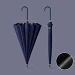 16 Bone Automatic Long Handle Double Sunny And Rain Dual Use Umbrella, With Waterproof Cover Beige, With Waterproof Cover Black, With Waterproof Cover Purple, With Waterproof Cover Green, With Waterproof Cover White, With Waterproof Cover Matcha       ...