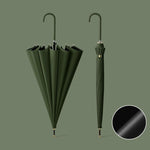 16 Bone Automatic Long Handle Double Sunny And Rain Dual Use Umbrella, With Waterproof Cover Beige, With Waterproof Cover Black, With Waterproof Cover Purple, With Waterproof Cover Green, With Waterproof Cover White, With Waterproof Cover Matcha       ...