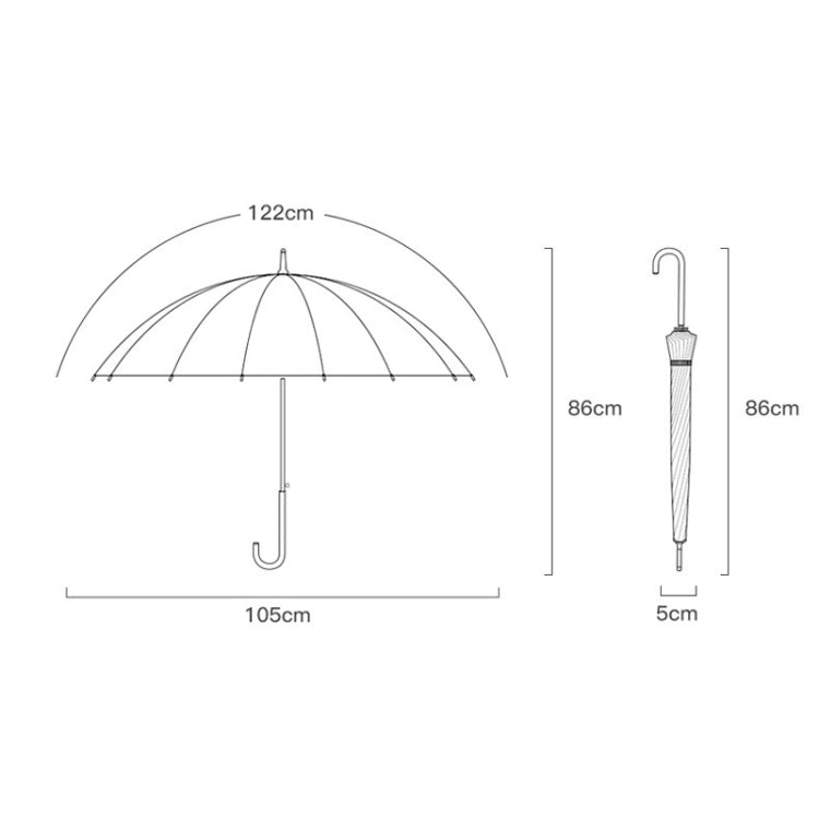 16 Bone Automatic Long Handle Double Sunny And Rain Dual Use Umbrella, With Waterproof Cover Beige, With Waterproof Cover Black, With Waterproof Cover Purple, With Waterproof Cover Green, With Waterproof Cover White, With Waterproof Cover Matcha       ...