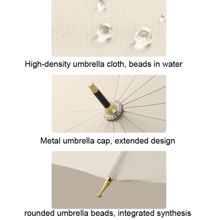 16 Bone Automatic Long Handle Double Sunny And Rain Dual Use Umbrella, With Waterproof Cover Beige, With Waterproof Cover Black, With Waterproof Cover Purple, With Waterproof Cover Green, With Waterproof Cover White, With Waterproof Cover Matcha       ...