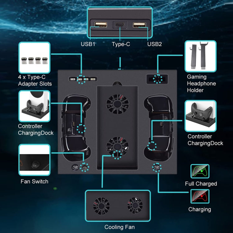 Iplay For Xbox Series S Host Cooling Bracket Handle Charging Base