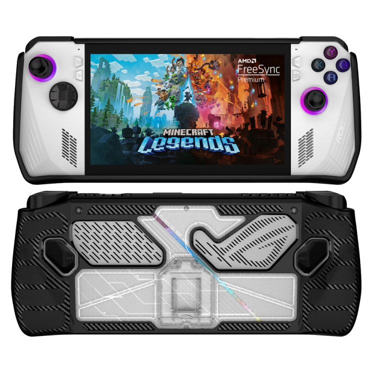 Étui de protection pour console de jeu ASUS ROG Ally en PC et TPU avec support, noir et transparent, blanc et transparent