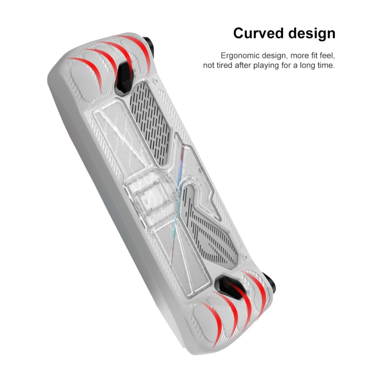 Étui de protection pour console de jeu ASUS ROG Ally en PC et TPU avec support, noir et transparent, blanc et transparent