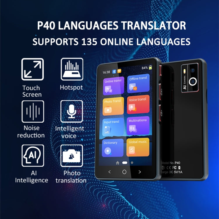 P40 Multi-country Smart Translator Simultaneous Interpretation Photo Offline Translation Recording to Translation, P40 (Black), P40 (White)